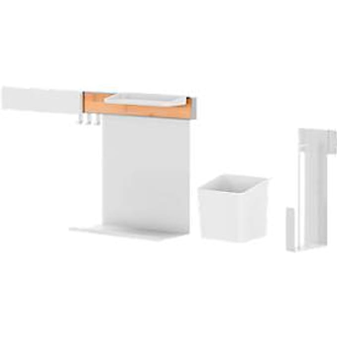 tesa® Kitchen Organiser Combi-Set L, railingsysteem, wit, Power.Kit, L 140 x B 865 x H 340 mm, tot 20 kg,