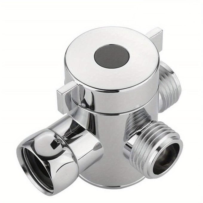 Valve de dérivation adaptateur en T à 3 voies, 1/2 pouces, pomme de douche réglable, vanne de dérivation montée sur bras, accessoire de matériel de salle de bains gray