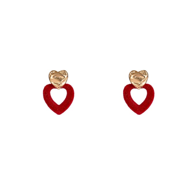 Go Dutch Label Oorknoppen Velvet Hearts Rood