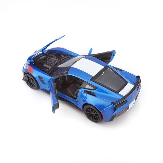 Maisto Chevrolet Corvette - Modelauto - Schaal 1:24 - Blauw/Wit/Rood