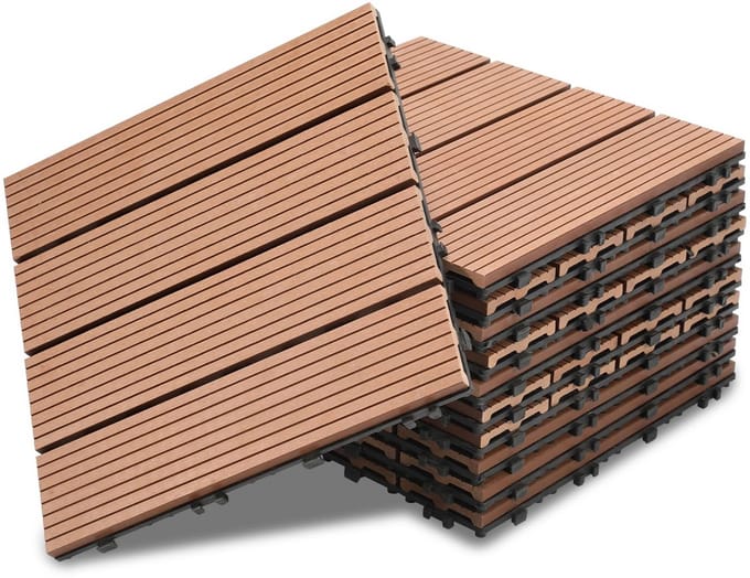 WPC Terrastegels Houtlook Bruin Kliksysteem voor Balkon en Terras 3m²