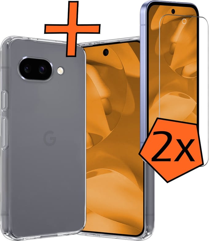 Hoes - Met 2x Screenprotector - Geschikt voor Google Pixel 9a - Sterk & Shockproof - Back Cover - Siliconen Case - Telefoon Hoes - Transparant