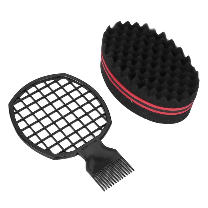 Haar Twist Kam Spons Set Thuis Salon Professioneel Draagbaar Afro Haar Spons Krul Kam Styling Tool black