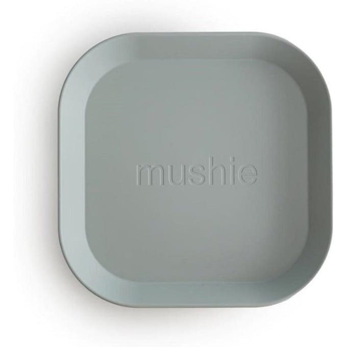 Mushie - Kinderservies Borden Vierkant (Set van 2) - Borden - Sage