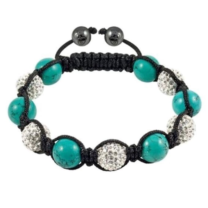 Fako Bijoux® - Armband - Disco Dots - Turquoise - Combi