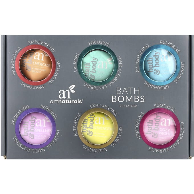 Artnaturals, Boules de Bain, 6 Paquets, 4 oz (113 G) Chaque gray