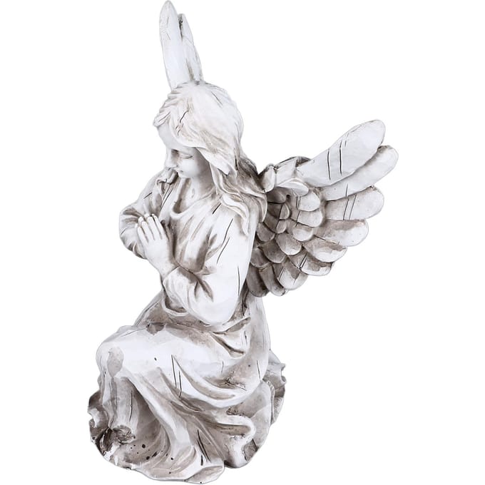 Religieus Engel Standbeeld Hars Decoratief Buiten Engel Beeldje Ornament voor Tuin Terras Gazon white