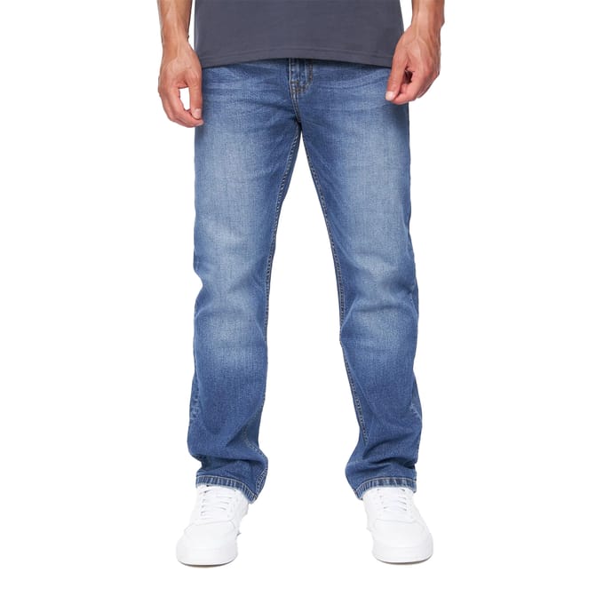 Duck and Cover Rechte Jeans Heren (Stone Wash)
