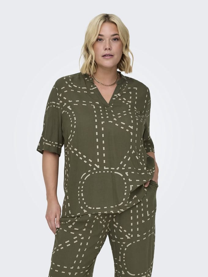 ONLY CARMAKOMA - CARPHOEBE LIFE 2/4 TOP AOP - Dames - Blouses