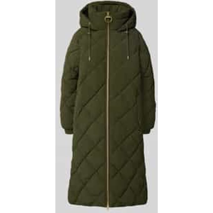 Regular fit gewatteerde lange jas in kreuklook, model 'KIRKTON'