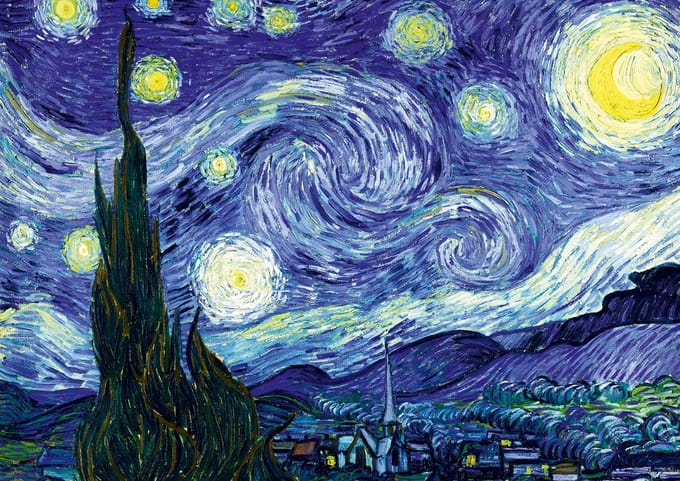Bluebird Puzzle kunst puzzel Vincent Van Gogh - The Starry Night 2000 stukjes.