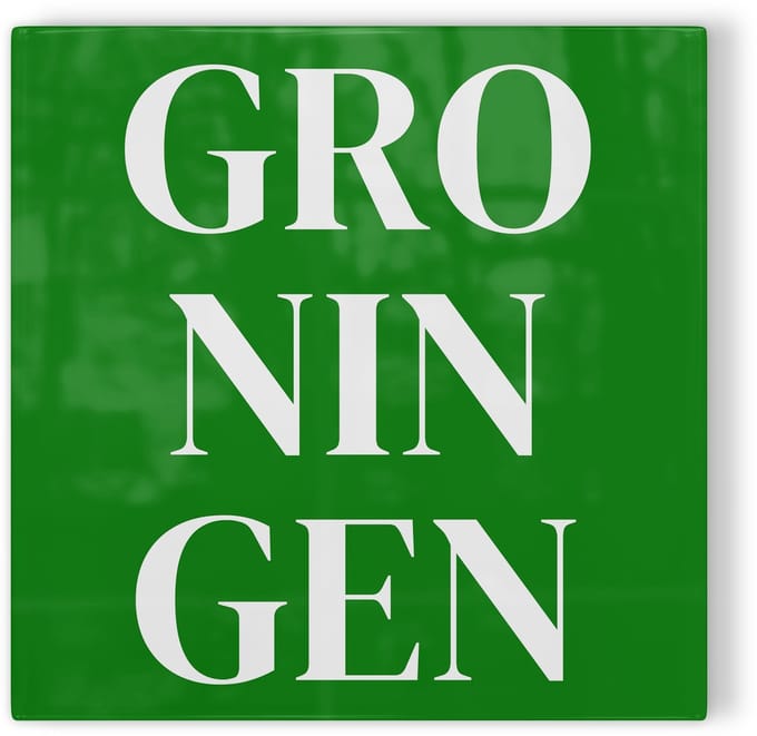 Tegeltje Groningen - groen wit - tegeltje stad - tegeltje met tekst