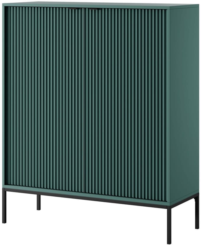 Selsey VELLORE – Highkast met 2 deuren, groen met zwart frame, 104 cm