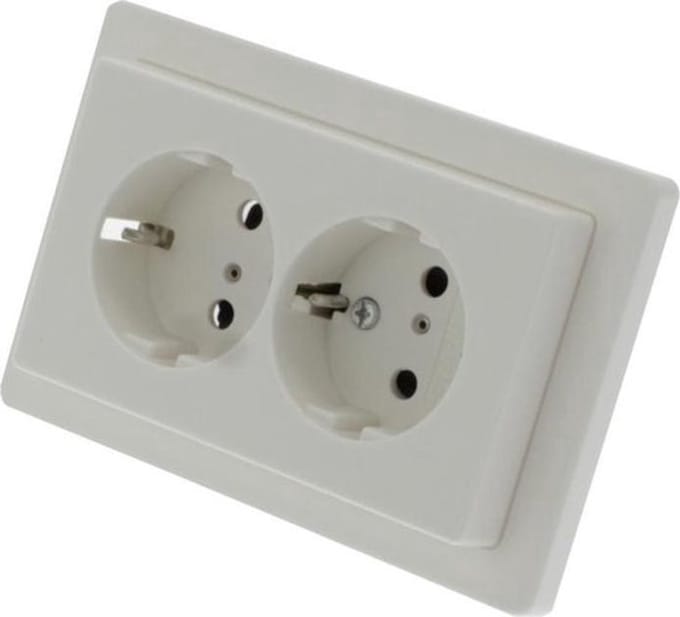 BERKER serie Q1 dubbel stopcontact met randaarde, inbouw | polarwit