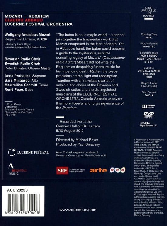 Lucerne Festival Orchestra - Mozart: Requiem (DVD)