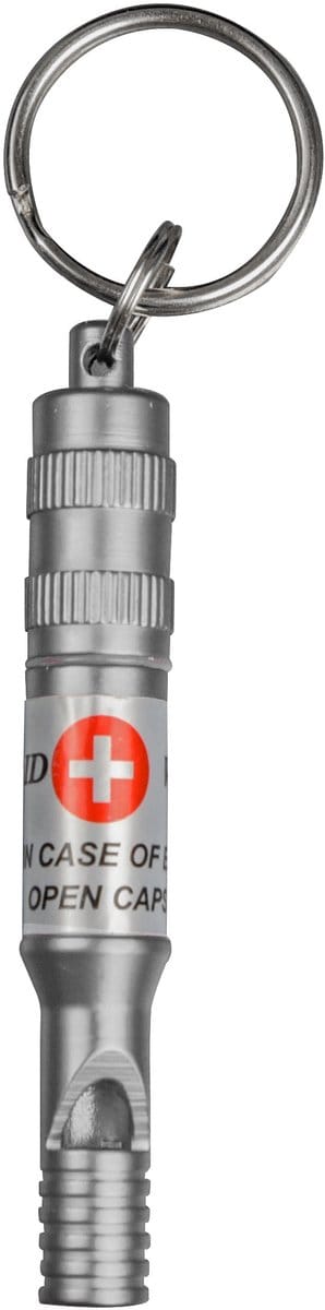Munkees noodfluitje  met waterdichte capsule - donkergrijs