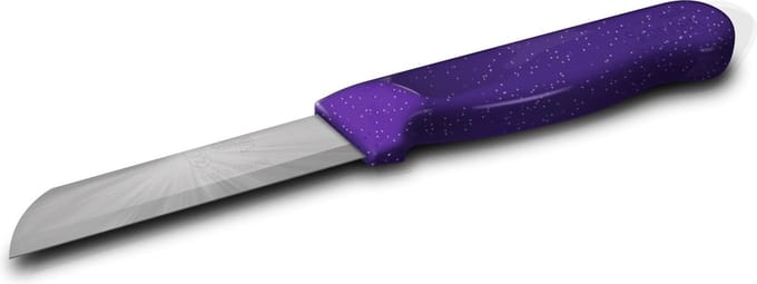 Solingen Schilmesje Robuust Handvat – RVS Glad – 18,5 cm met Blade Cover – Paars Glitter