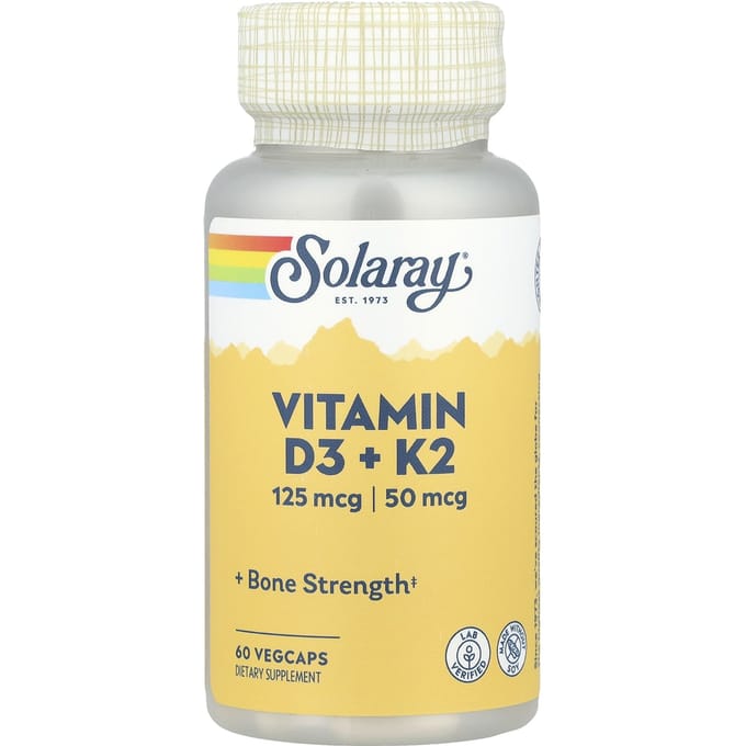 Vitamine D3 + K2, Sojavrij, 60 Plantaardige Capsules
