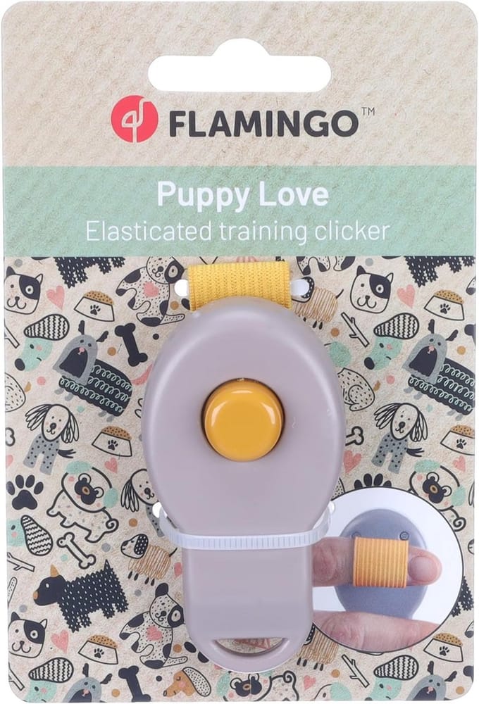 Honden Trainingsklikker - Puppy Clicker - Positieve Training - Met Elastische Band - 7x4x25cm - Taupe