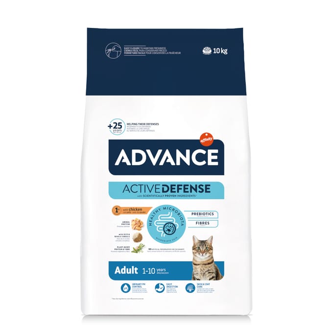 8 ,5 kg + 1,5 kg gratis! Advance droogvoer voor katten - Adult met Kip & Rijst 10 kg