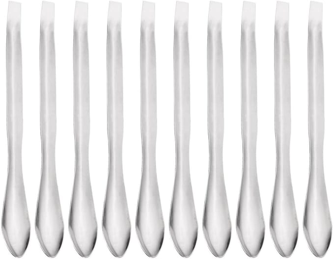 10 Stuks Laboratorium Spatula's en Lepels van RVS voor Micro Monsters en Metingen - 125mm/5inch