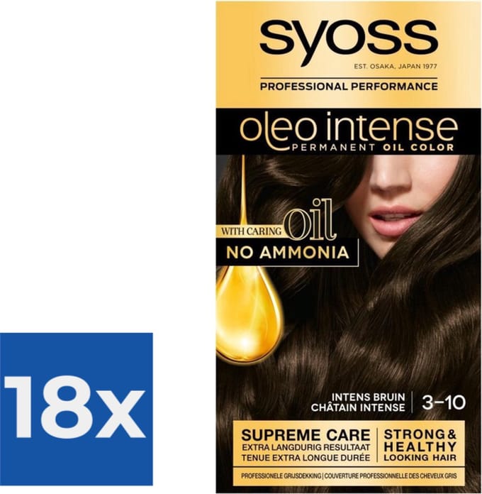 Syoss Oleo Intense - Haarverf - 3-10 - Intens Bruin - 115ml x 18