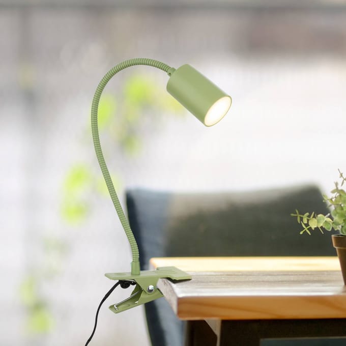 BRILONER Fleks – Bureaulamp – klemlamp – kantelbaar & klemmbaar – klemspot met warm wit licht – 3.5W – groen – 40x10x6cm
