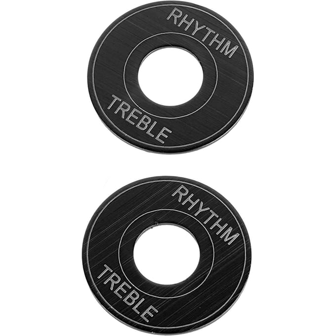2 STUKS Elektrische Gitaar Schakelaar Pakkingen Drie-Standen Toggle Schakelaar Indicator Ring Ritme Treble Ring black