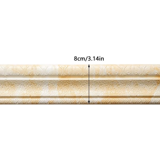 2 Pièces 90' X 3' Inserts en Mousse Flexible Auto-Adhésifs pour Bordures de Ligne Murale Décorative 3D Collées pour Maison, Bureau beige