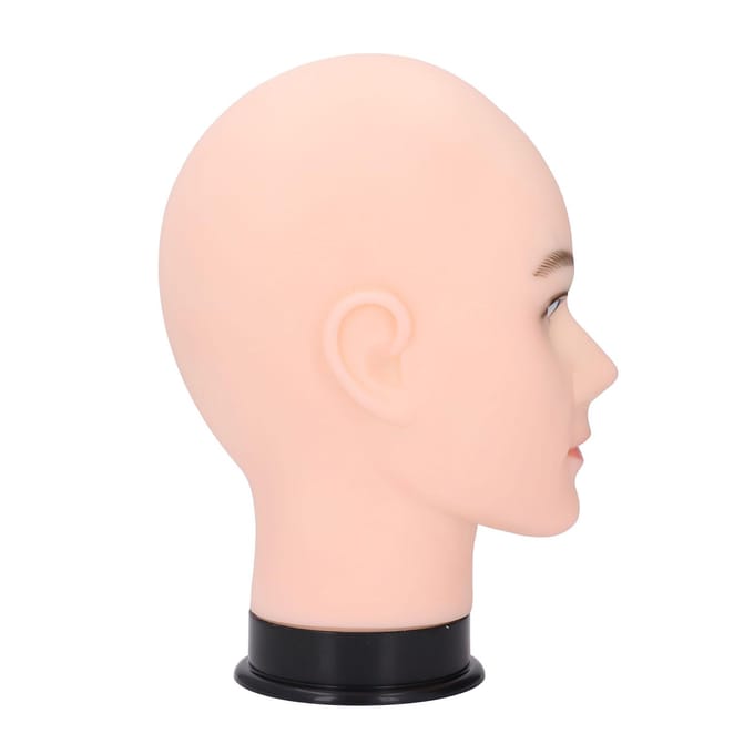 Kale Mannequin Hoofd Model PVC Veelzijdig Pruik Hoed Display Mannelijk Mannequin Hoofd voor Salon Schoonheidsschool Without makeup beige