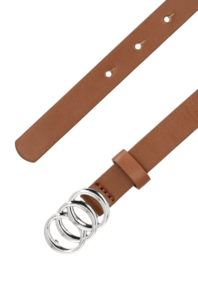 Faina riem Dames Bruin Zilver