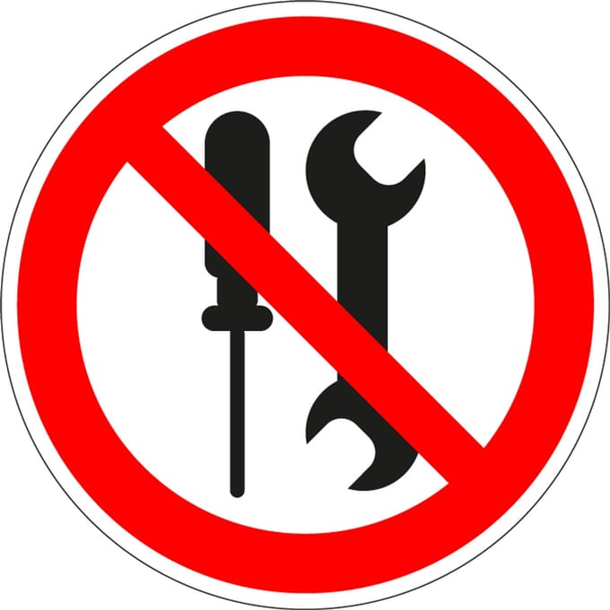 Onderhoud door gebruikers verboden sticker - ISO 7010 - P069 100 mm