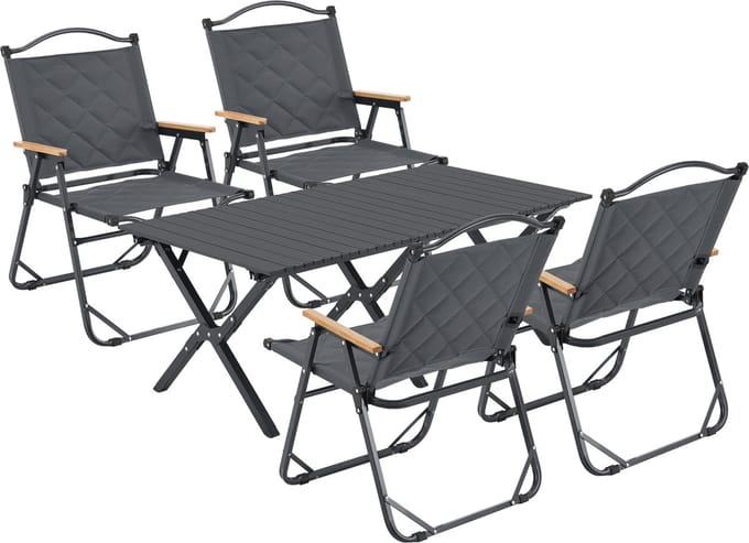 Tuinset Botrugno 5-delig campingset grijs casa.pro