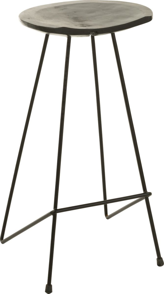J-Line barkruk - hout/ijzer - zwart