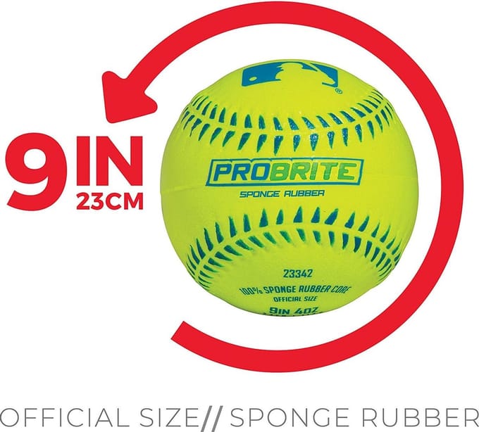 Franklin ProBrite baseball - sponge rubber - 23cm - bordeaux rood
