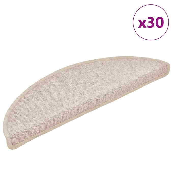 vidaXL - Trapmatten - 30 - st - 56x17x3 - cm - Taupe - Halfrond