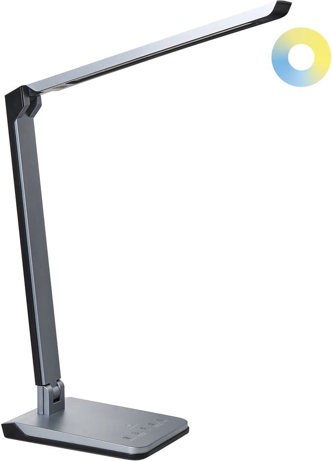 PICTOR - Bureaulamp LED - Donkergrijs - Synthetisch materiaal