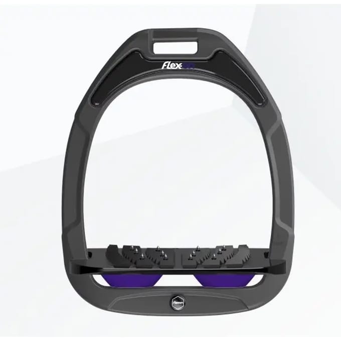 Ultra Grip Inclinatie Stirrup Antraciet/Zwart/Paarse Flex-On Green Composite