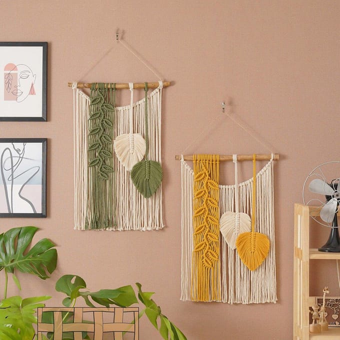 Boheemse Kwast Wanddecoraties Huisdecoratie Wandhanger Wanddecoratie beige