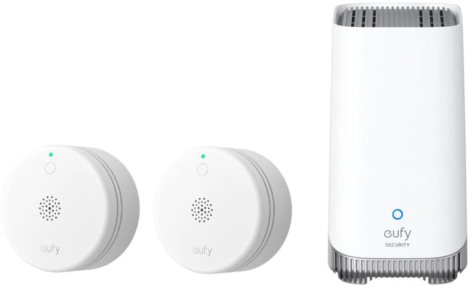 eufy Security HomeBase 3 S380 basissysteem + slimme rookmelder E10 wit - app notificaties - compact design - 5 jaar batterijduur - 2PACK - Alarm Bundel