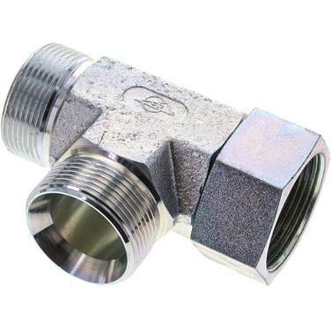 T-koppeling G1 1/2" Buitendraad x Binnendraad Staal Hydrauliek 190bar (2669.5psi)