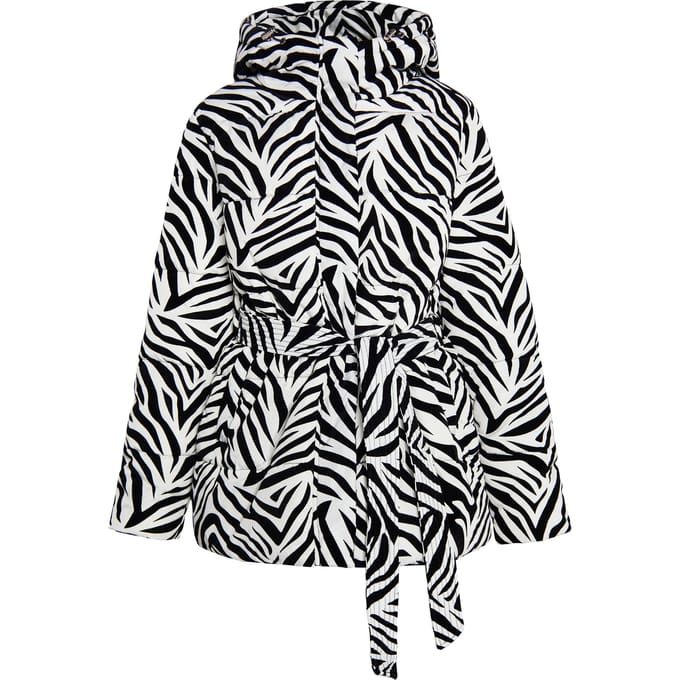Faina Gewatteerd jack met zebraprint Dames Witte zebra