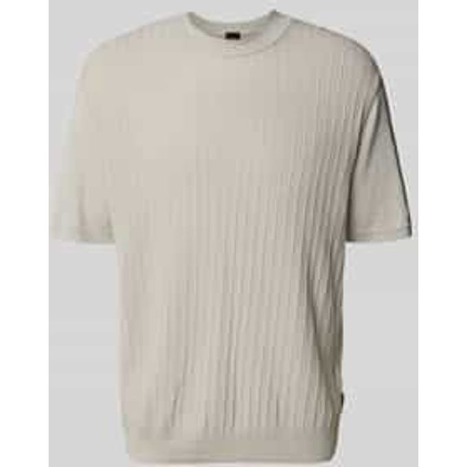 regular fit T-shirt van mix van katoen en linnen model 'KAJORDINO'
