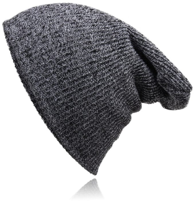 Beanie Muts in Katoenblend voor Mannen - Grijs