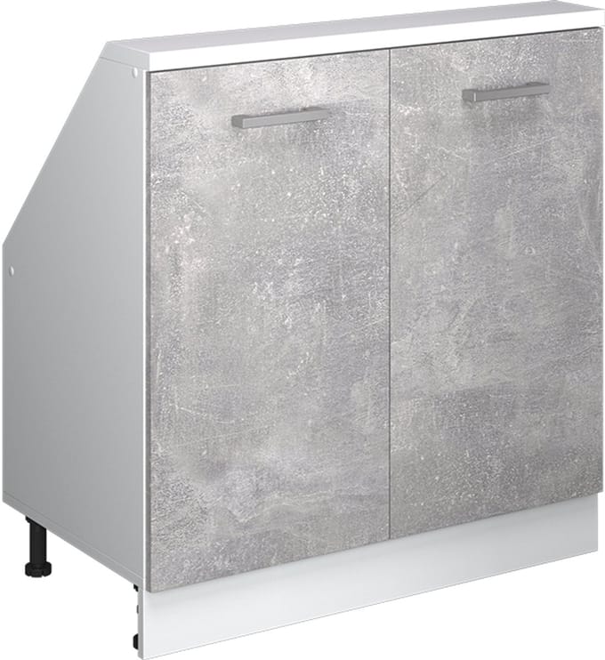 Vicco Rion Kast voor schuine wand – met 2 deuren Beton/Wit