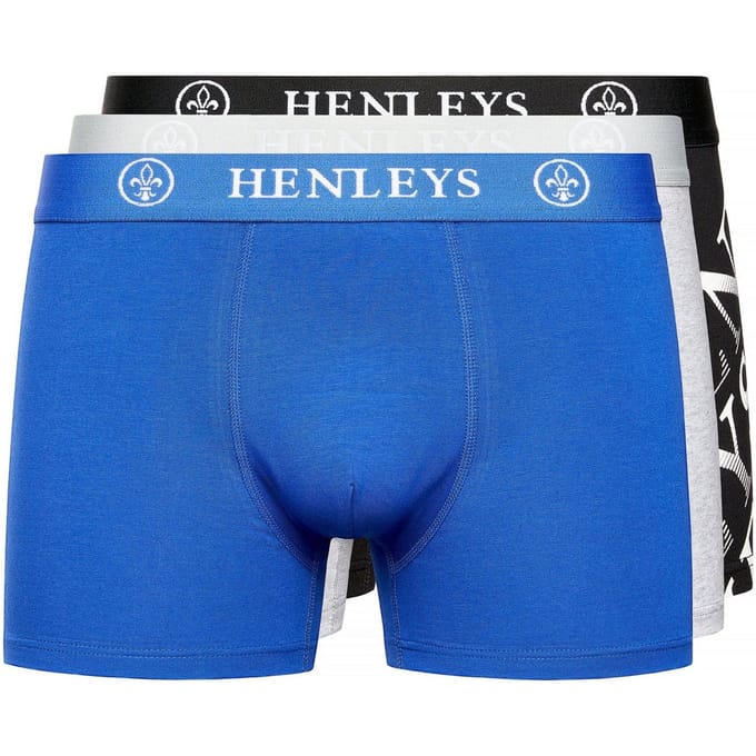 Henleys Heren Henline Assorted Designs Boxershorts (Set van 3) (Veelkleurig)