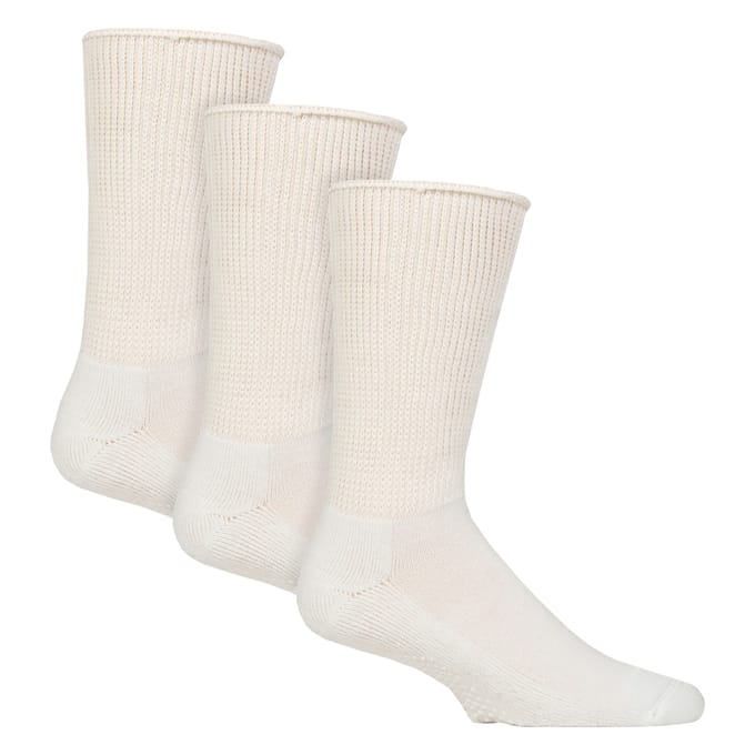 3 Pairs Diabetessokken met Grips | Extra Brede Antislip Slippersokken