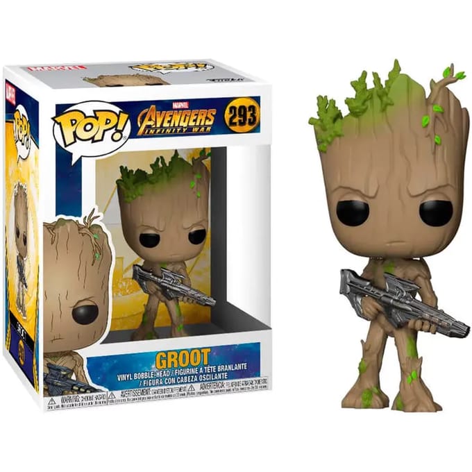 Beeldje Funko POP Marvel Avengers Infinity War Teen Groot with Gun