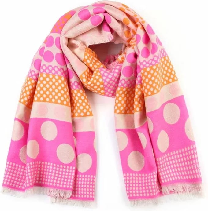 Bijoutheek Sjaal (Fashion) Cirkels Pink
