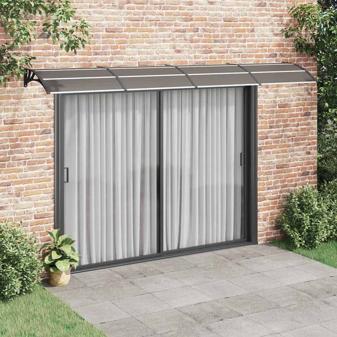 vidaXL - Deurluifel - Zwart - 400x100 - cm - Polycarbonaat